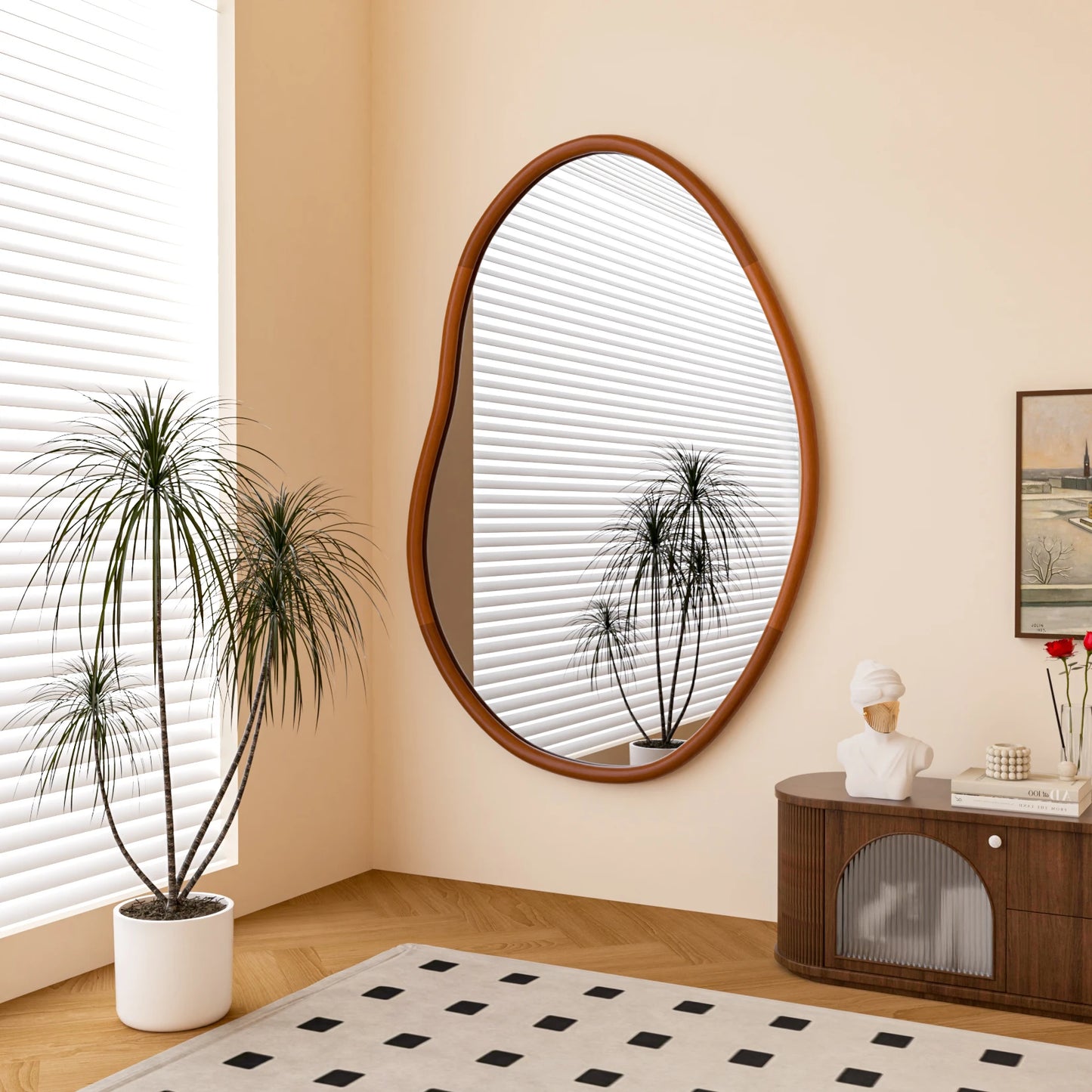 Miroir en Bois Naturel Organique