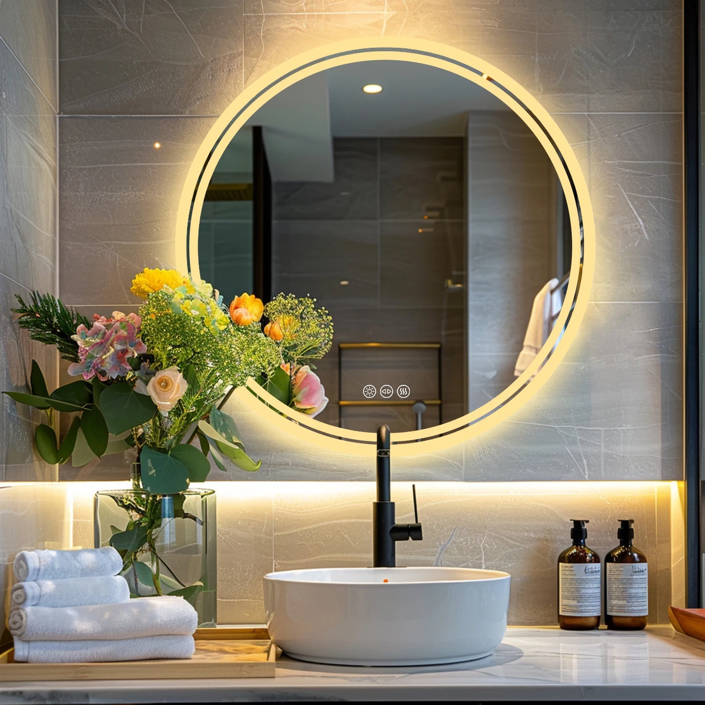 Miroir LED avec Fonction Antibuée et Éclairage Ajustable